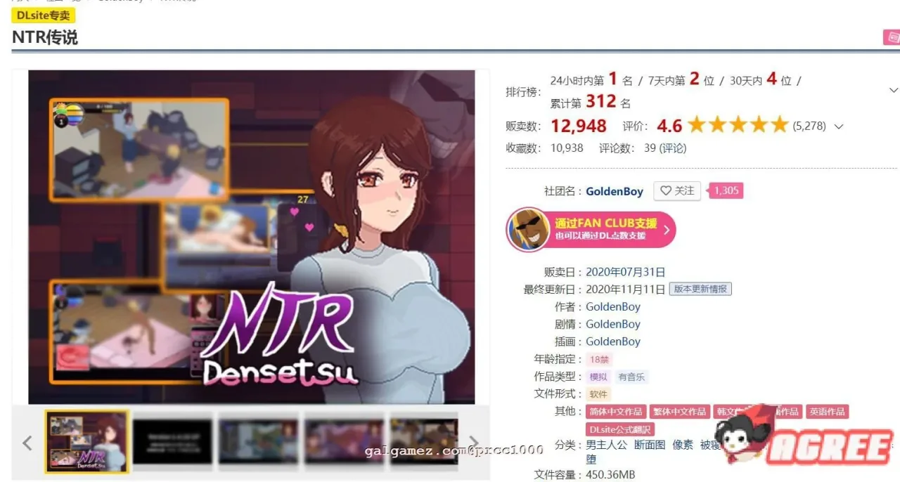 《NTR伝説 NTR Legend》游戏封面